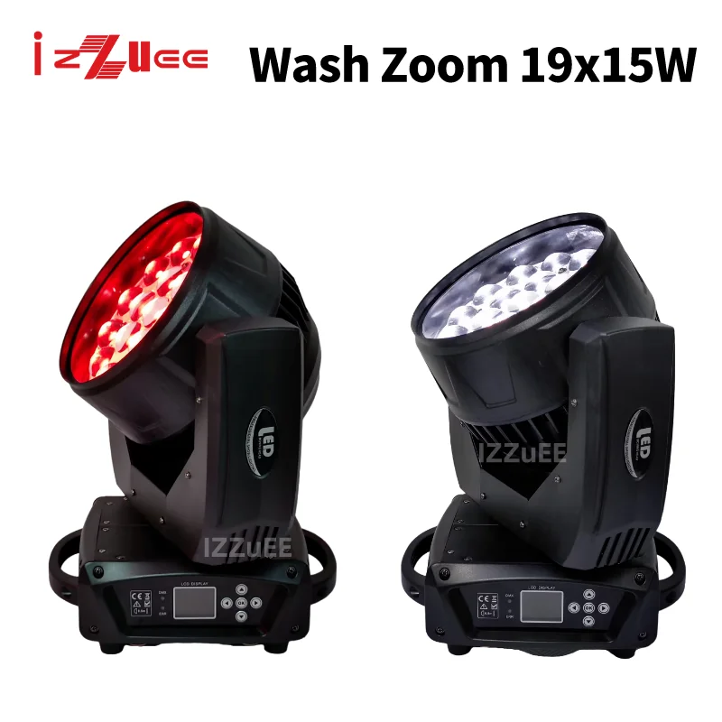 NO Tax 6Pcs Zoom Lyre Wash Dmx 19X15W Led Wash Zoom Rgbw Moving Head Light Stage Spotlight For Dj Nightclub Disco RGBW 4in1