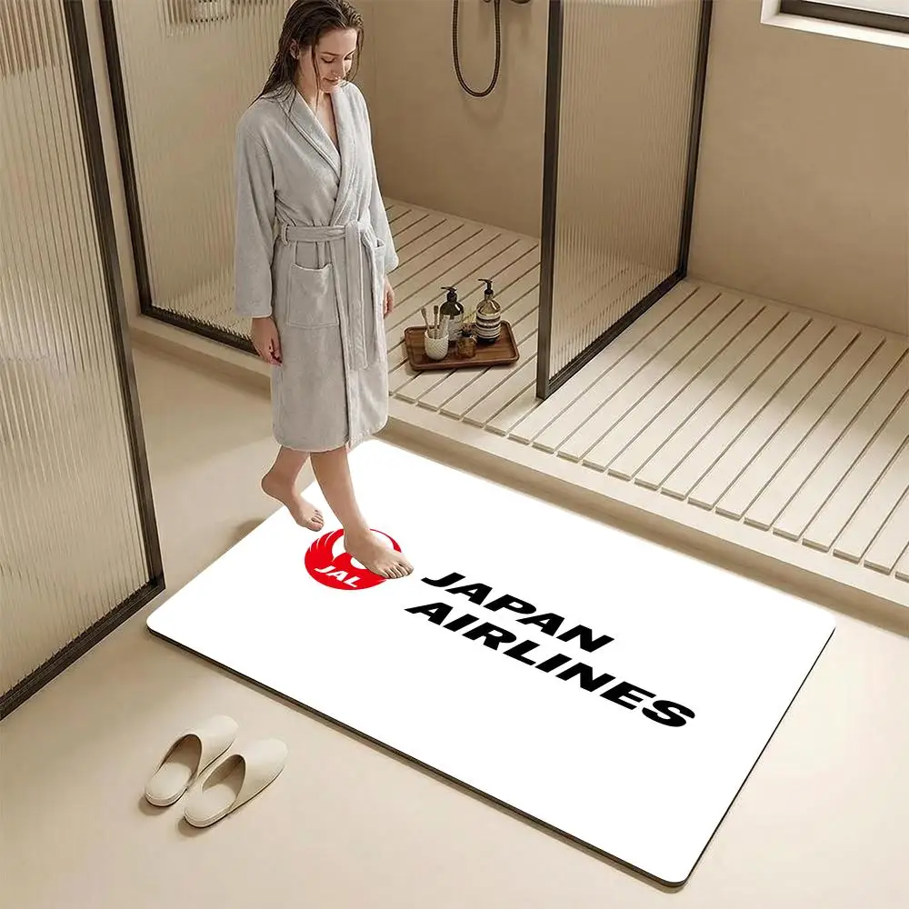Japan Airlines Floor Mat Diatomite Bath Mat – Highly Absorbent, Non-Slip, Quick-Drying Bathroom Rug