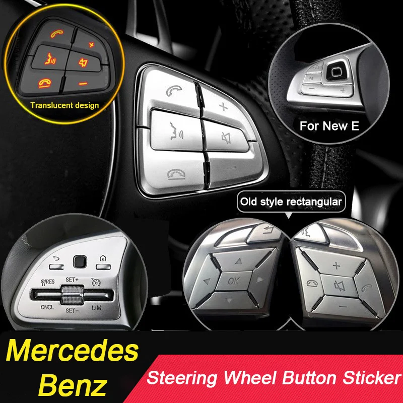 

Car Steering Wheel Button Cover Trim Sticker For Mercedes Benz C W204 GLC CLA GLA GLE GLS CLS W212 R171 X204 C218 X164 W164 W251