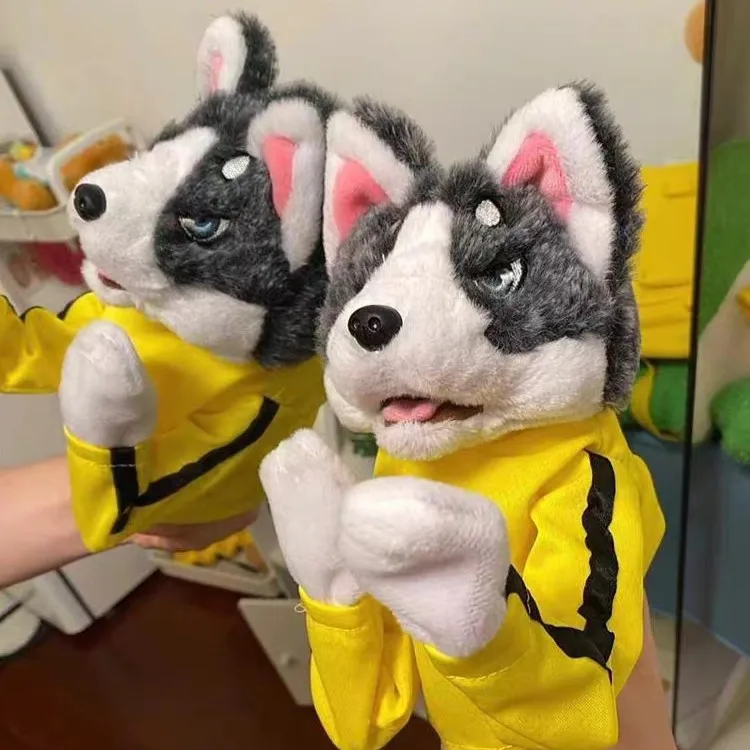 Kawaii มวย Husky หุ่นมือตุ๊กตา Kung Fu Husky ถุงมือตุ๊กตาเกมของเล่นนักมวยหุ่นมือหุ่น Action Interactive ของเล่นของขวัญ