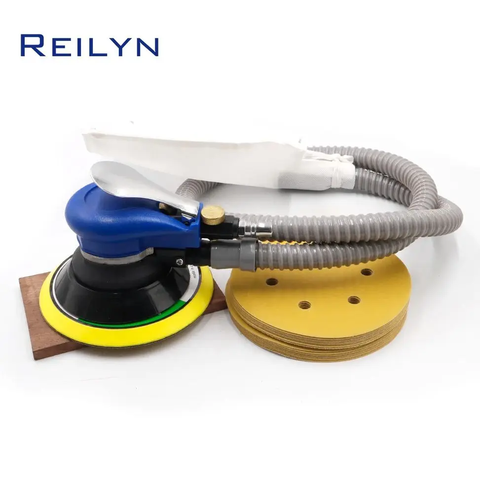 

6 Inch Self-Cleaning Pneumatic Sander 9000rpm Car Polisher Pneumatic Random Orbital Sander with Vacuum Bag