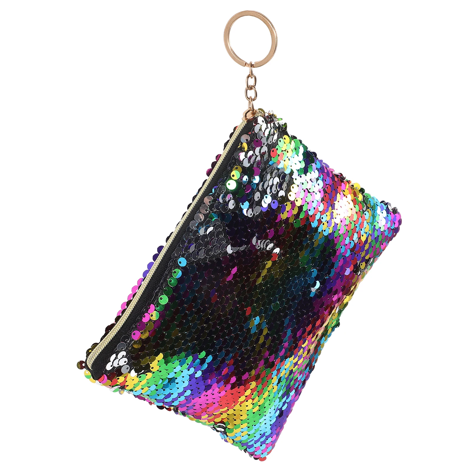 

Sequin Pencil Case Multifunctional Bags Storage for Women Stylish Smooth Handle Travel Use Material