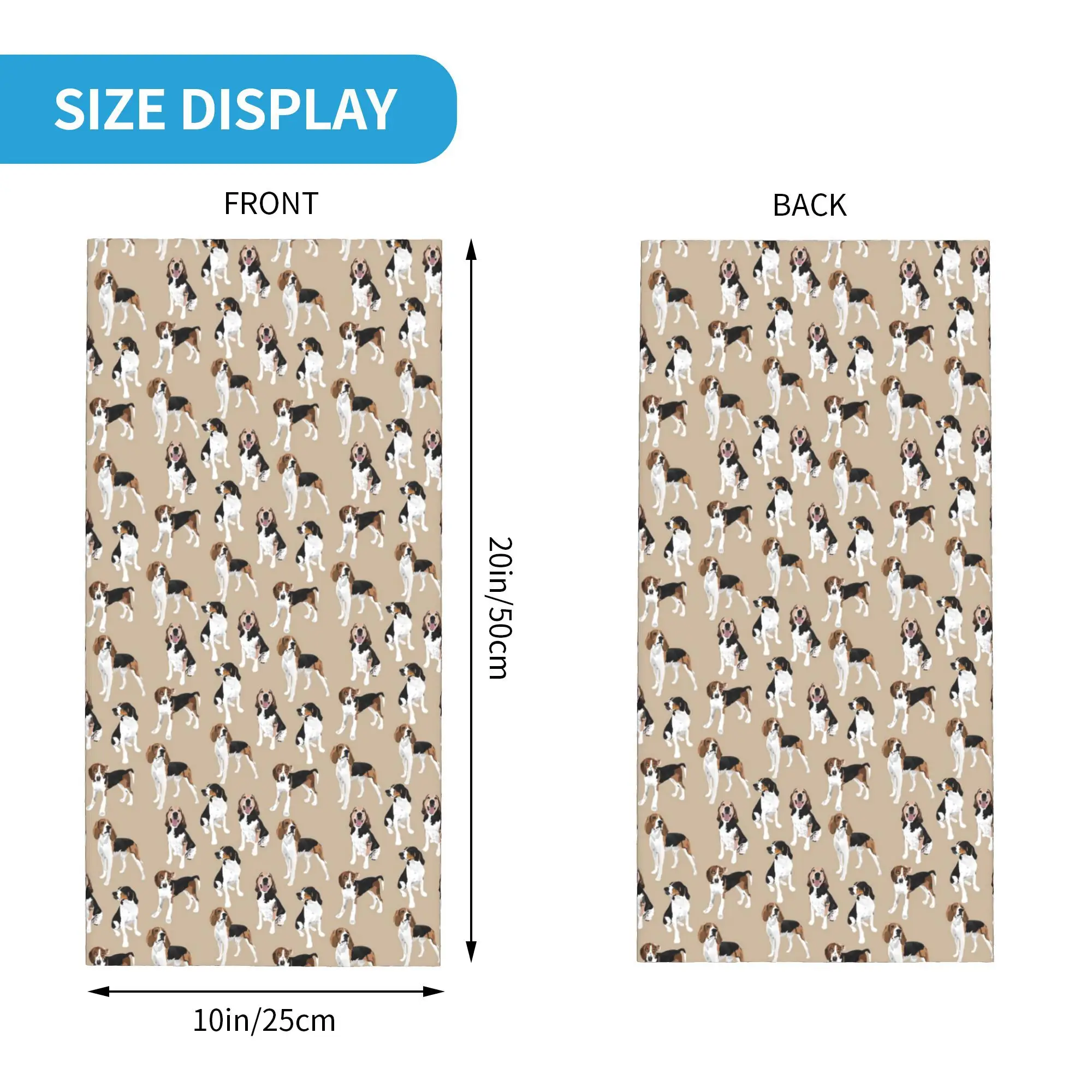 Treeing walker coonhound em tan bandana pescoço capa impressa envoltório cachecol multi-uso caminhadas pesca unisex adulto respirável