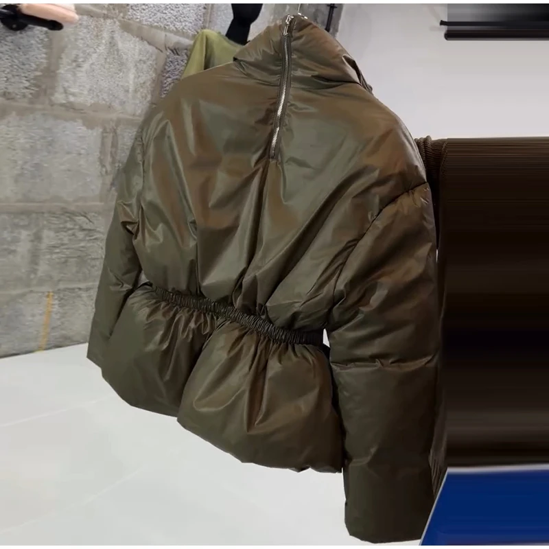 Elegant Cotton Warm Women's Jacket Autumn Winter Loose Full Sleeve Zipper Stand Collar Thicken Coats 2026 Waist Outwear Lady