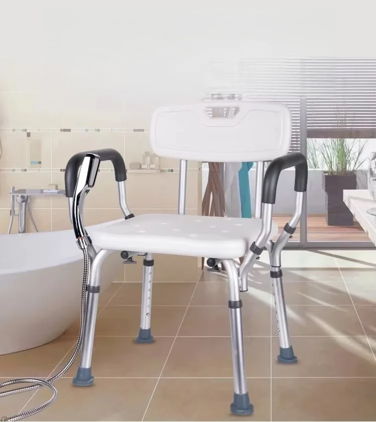 كرسي المرحاض الألومنيوم أثاث الحمام المنزل المحمولة المسنين الحوامل امرأة دش مقعد كرسي السلامة الطبية البراز #1