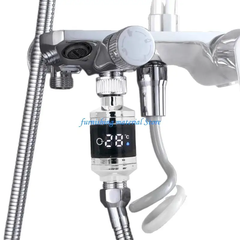 Y5GD Easy Installation Shower Temperature Monitoring Gauge for Babies Seniors and Expectant Mother Featuring LED Screen