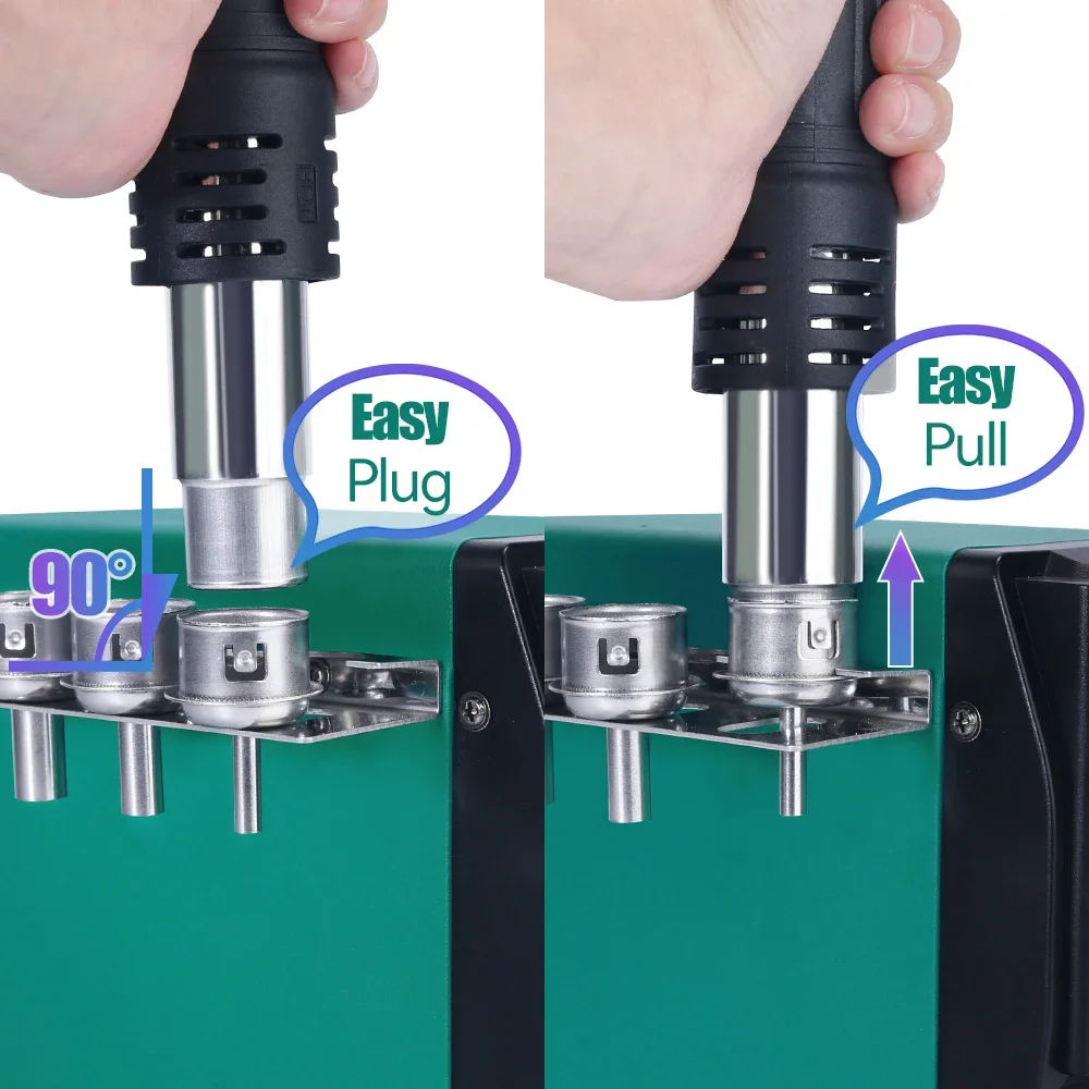 Imagem -02 - Hot Air Gun Fácil Plug-pull Bicos Retrabalho de Estação de Solda Reparação de Telefone Ferramentas de Soldagem 700w Yihua-959d-ii