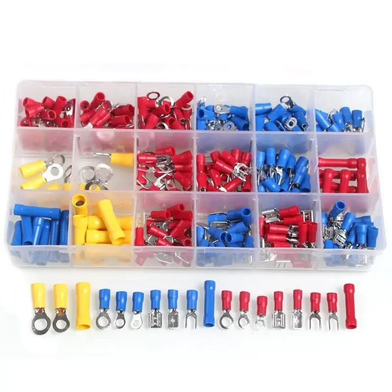 300pcs Wire Crimp Connector with Pliers Set Male and Female Pre Insulated Terminal Crimping Pliers HS-30J 0.5-6mm Wire Connector