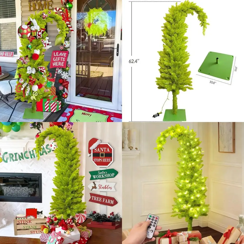 

6-футовая светодиодная рождественская елка с предварительной подсветкой и пультом дистанционного управления таймером, 150 лампочек, идеально подходит для праздничного декора дома и офиса