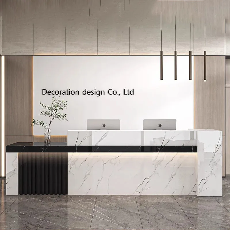 

Luxury Nordic Reception Desk Beauty Modern Office Simple Reception Desks Salon Cashier Mostrador Recepción Commercial Furniture