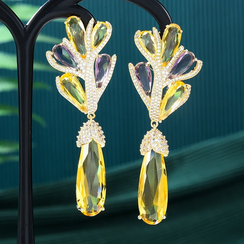 

Soramoore Luxury Trendy Long Drop Earrings Fashion Pendant Earrings Bohemia Women Sexy Girls Party Daily Jewelry Accessories