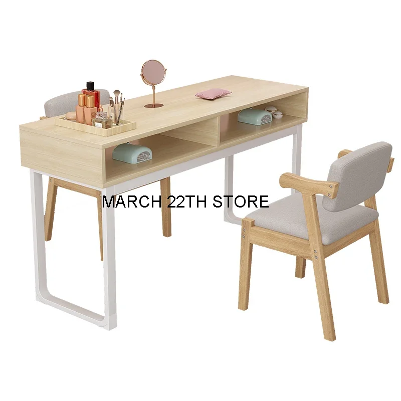 Wood Desk Manicure Nail Tables Makeup Professional White Modern Nail Tables Living Room Mesa Manicura Salon Furniture MR50NT