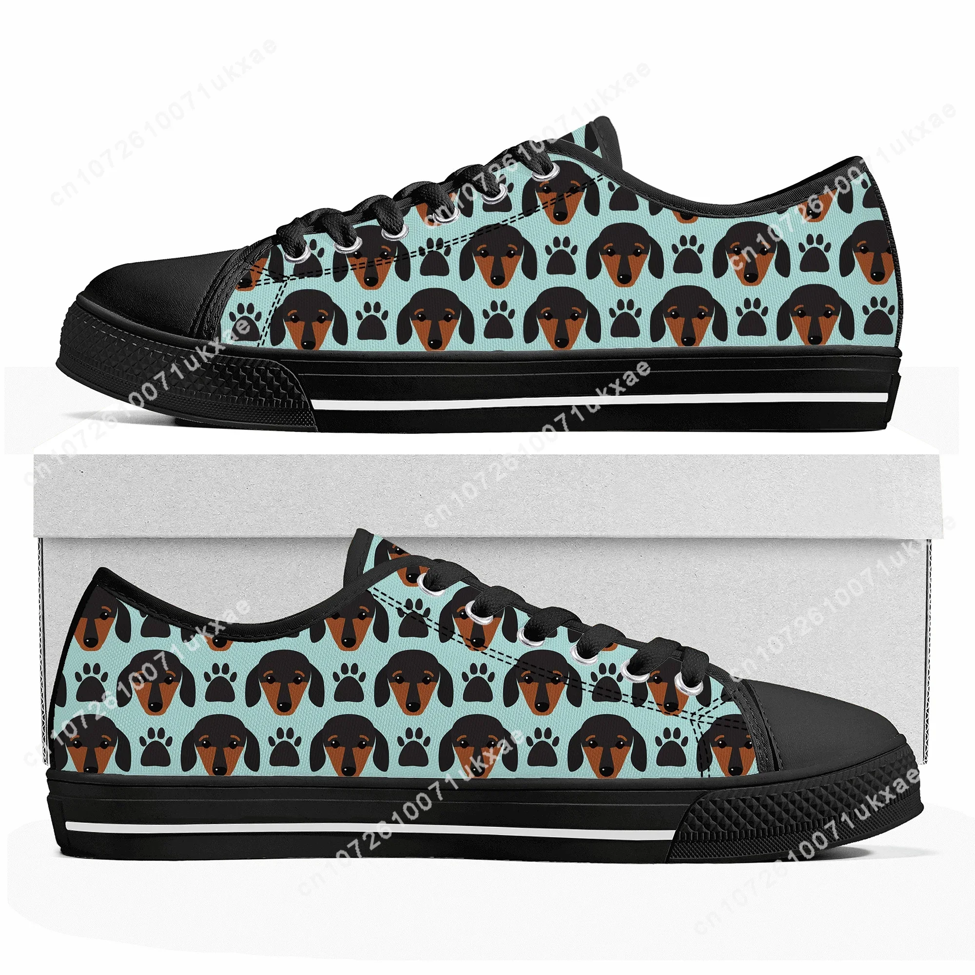 Cute Dachshund Print Low Top Sneakers Mens Womens Teenager Pet Dog Canvas Sneaker couple Casual Shoes Customize Shoe