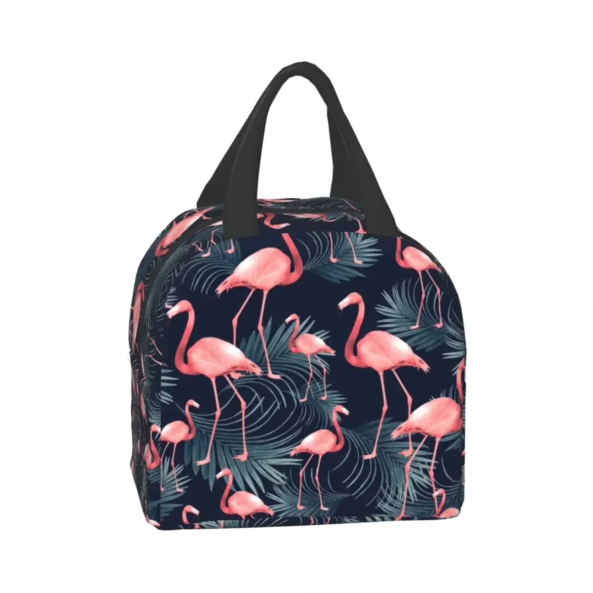 Summer Flamingo Insulated Lunch Bags for Outdoor Night Vibes Tropical Leakproof Food Thermal Cooler Lunch Box Women Men