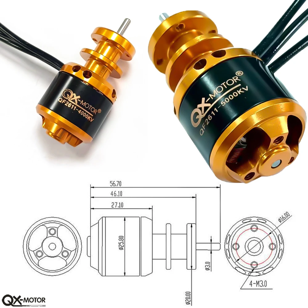 

QX-MOTOR QF2611 3300KV 4000KV 4500KV 4600KV 5000KV Brushless Motor for 50mm 64mm EDF Aircraft remote control toy parts