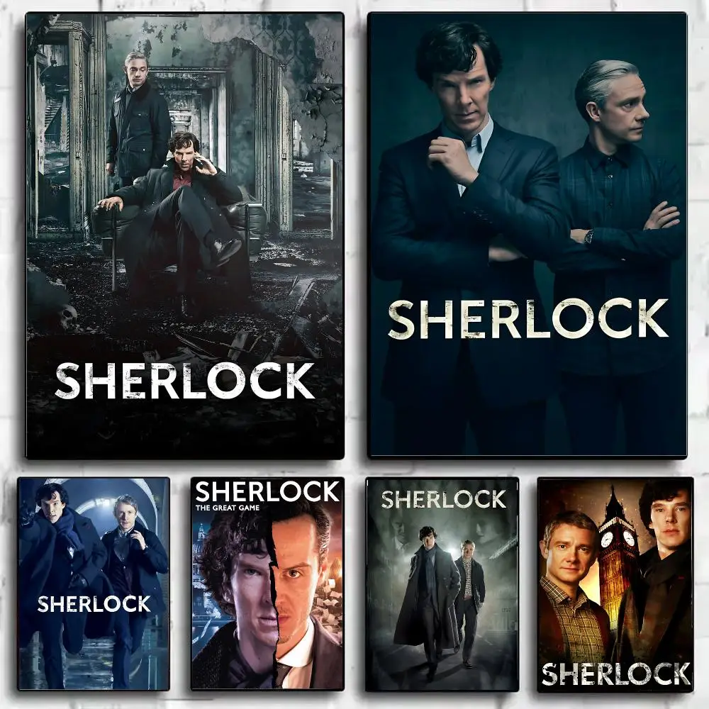Detective TV Show S-Sherlock Poster Wall Art Print Sticker for Bedroom Living Room Dorm Office Modern Home Decor