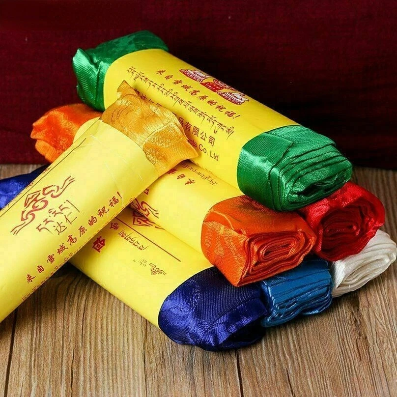 

7pcs 2.9m Tibetan Traditional Eight Auspicious Khata Luck Scarf Decor