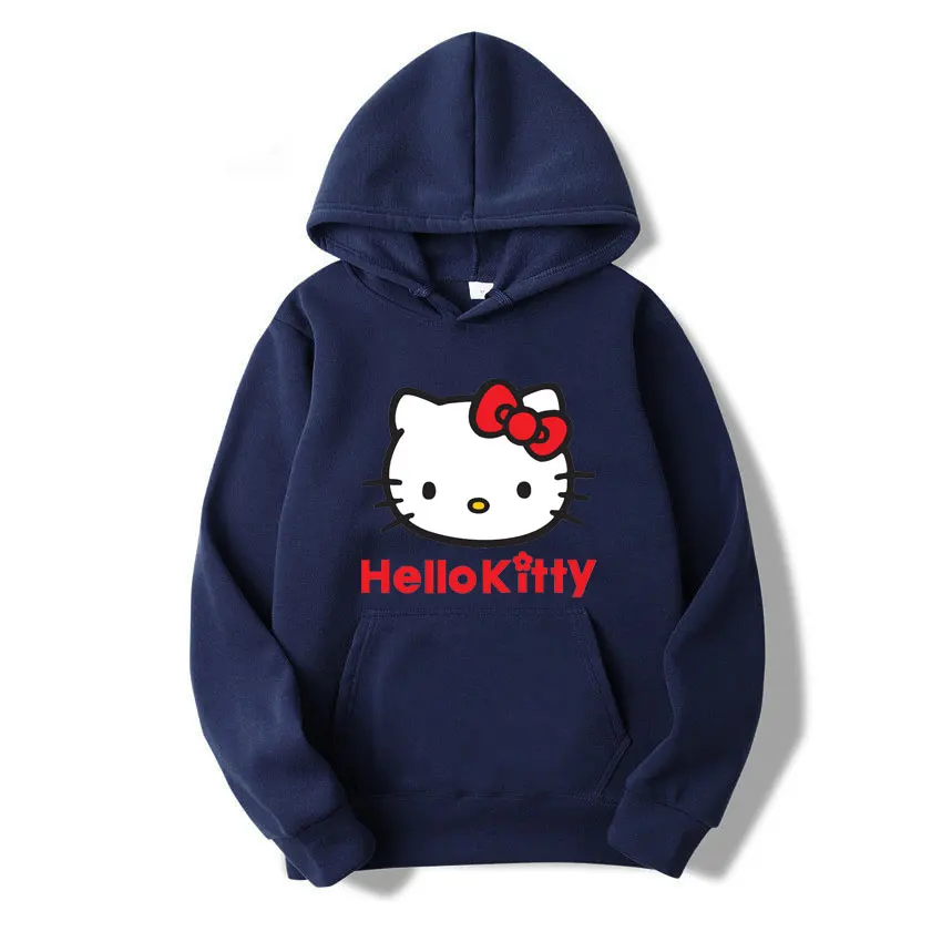 Sweat à capuche Hello Kitty Cartoon Anime pour hommes et femmes, pull décontracté, sweat-shirt pour couple, vêtements de printemps et d'automne, nouvelle mode, Y-2025