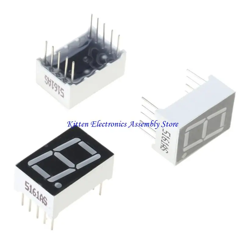 96GD 10PCS Digital Tube Segment Common Anode Red 1 Bit digital Tube 0.56inch Red LED Display