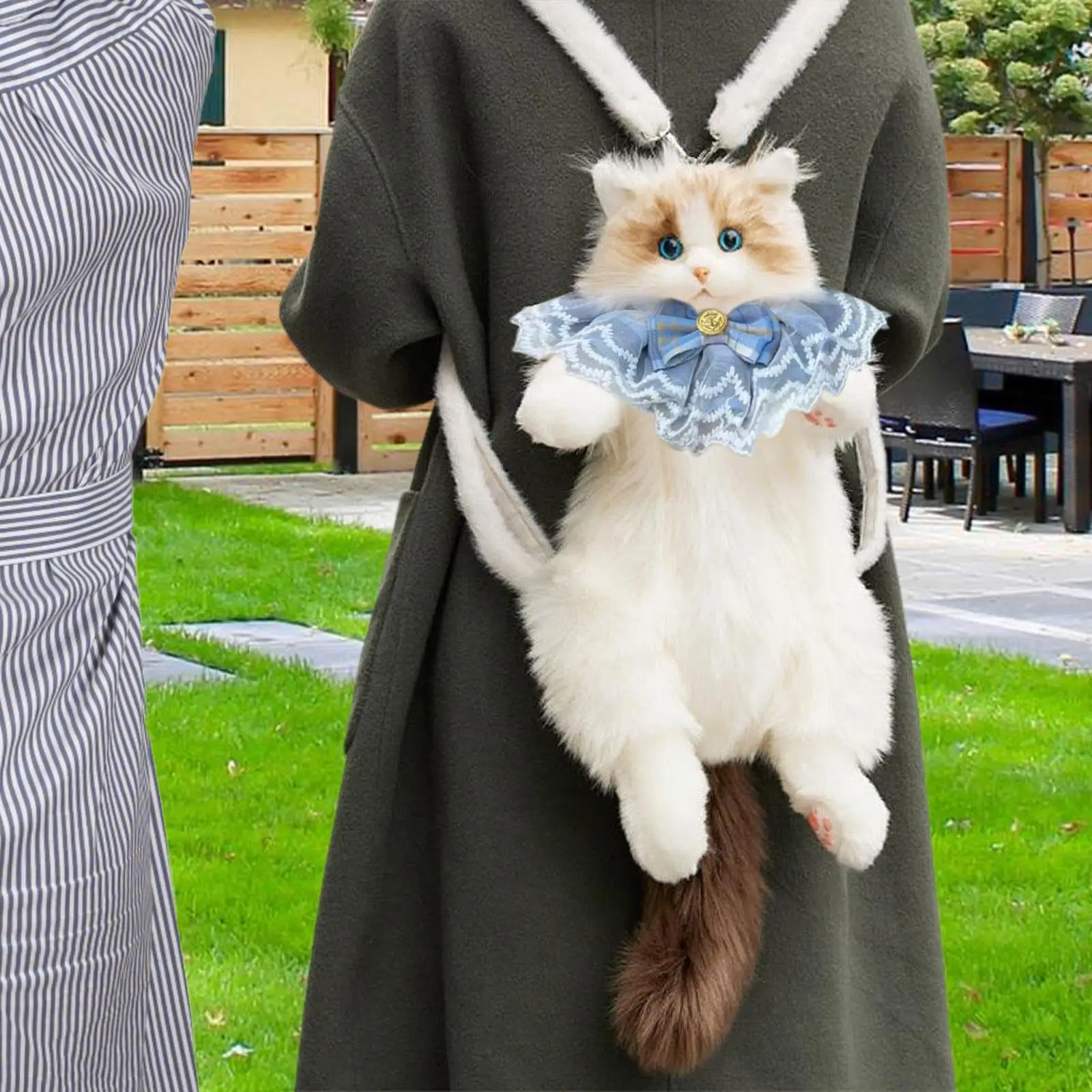 Leuke kat pluche rugzak dagrugzak handgemaakte knuffeltas voor kattenliefhebbers