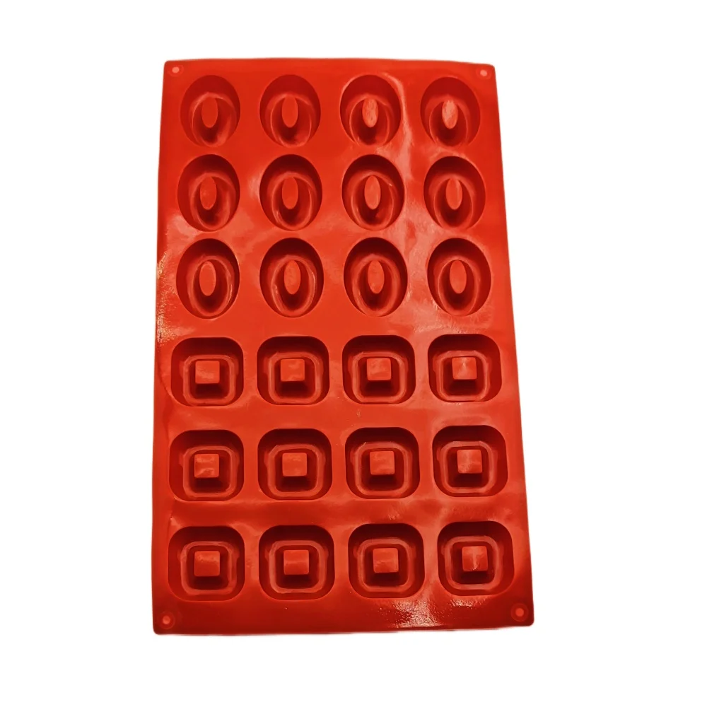 Mixed Hollow Donut Ring Square Groove Silicone Chocolate Mold Non-Stick Food Grade Mousse Cake Dessert Candy Soap Baking Mould