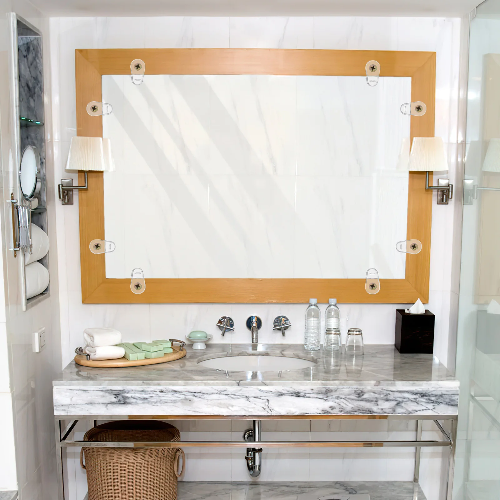 

20Pcs Glass Clips Practical Fixing Screws for Cabinets Mirrors Doors Acrylic Wood Holder Clamp Mirror Holder Clips