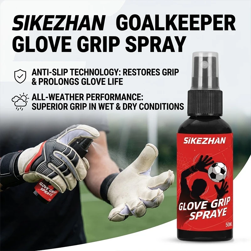 

Professional Goalkeeper Glove Grip Spray Anti-Slip Formula for Enhanced Soccer Ball Control and Stickiness 50ml SIKEZHAN