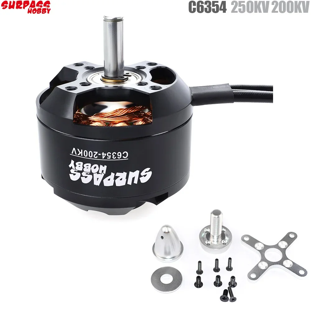 AvaCoreSURPASS HOBBY C6354 6354 200KV 250KV Brushless Motor Brushless Motor For RC Airplane Fixed-wing Glider Aircraft