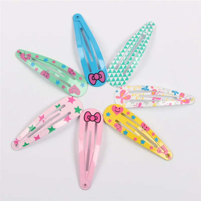 20/40Pcs Alloy Hair Accessories Children Hairpin Cartoon Animal Flower Print Dripping Hair Clips Girls Headdress Head Decoration