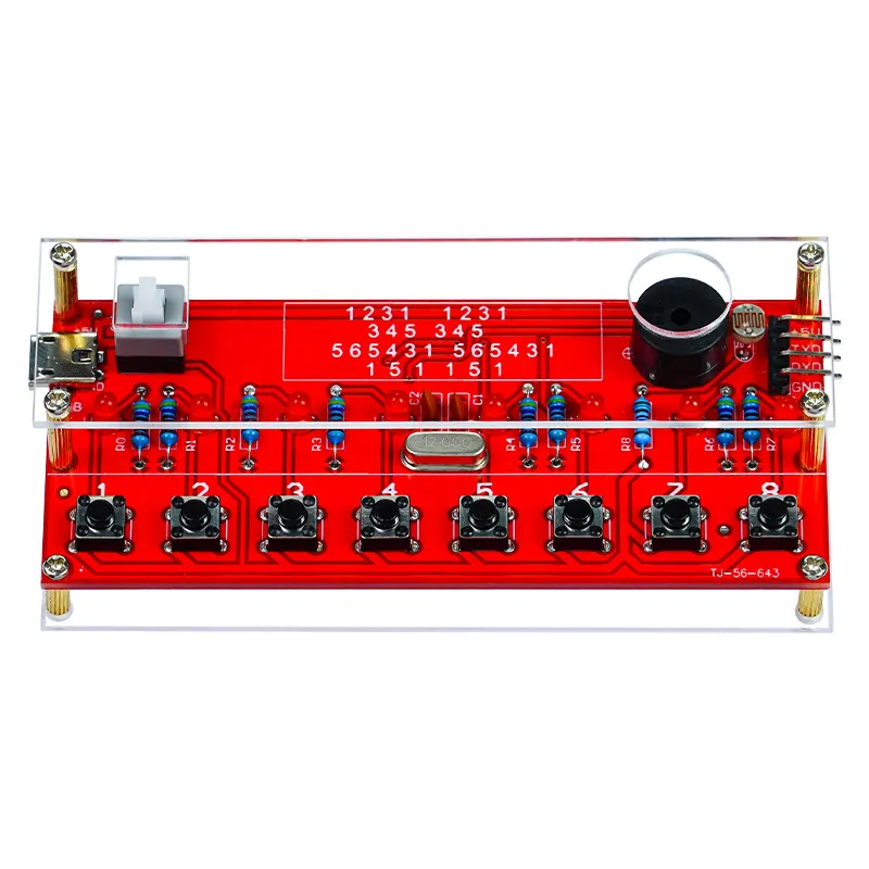 8-Tone Electronic Piano Kit, Single Chip Piano Volume and Tone Adjustable Creative DIY Welding Practice Circuit Board Parts