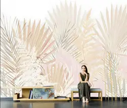 Custom Murals Nordic abstract plant banana leaf living room decoration painting home decoration bedroom background 3d Wallpaper