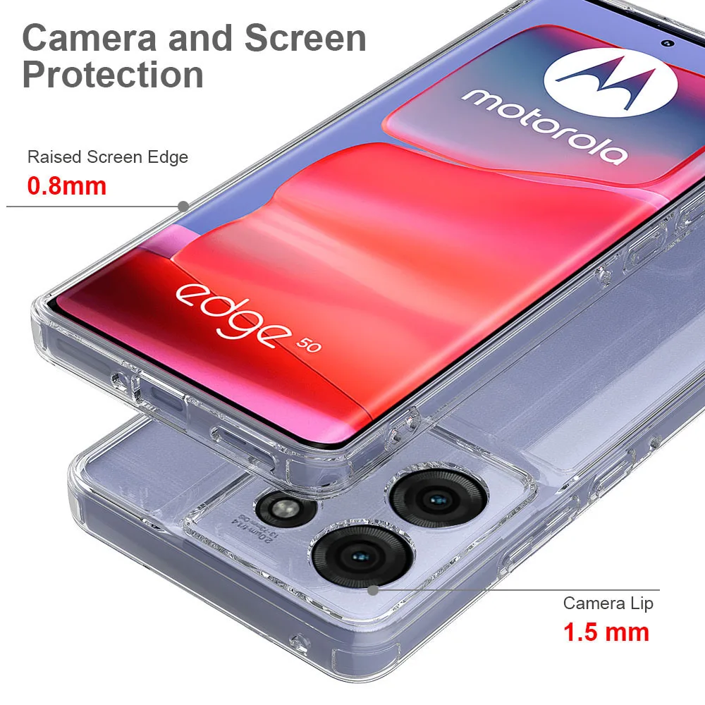 Shockproof Acrylic Clear Hard Case For Motorola Moto G75 G55 G35 G85, Slim Non-Yellowing Crystal Transparent TPU PC Phone Cover