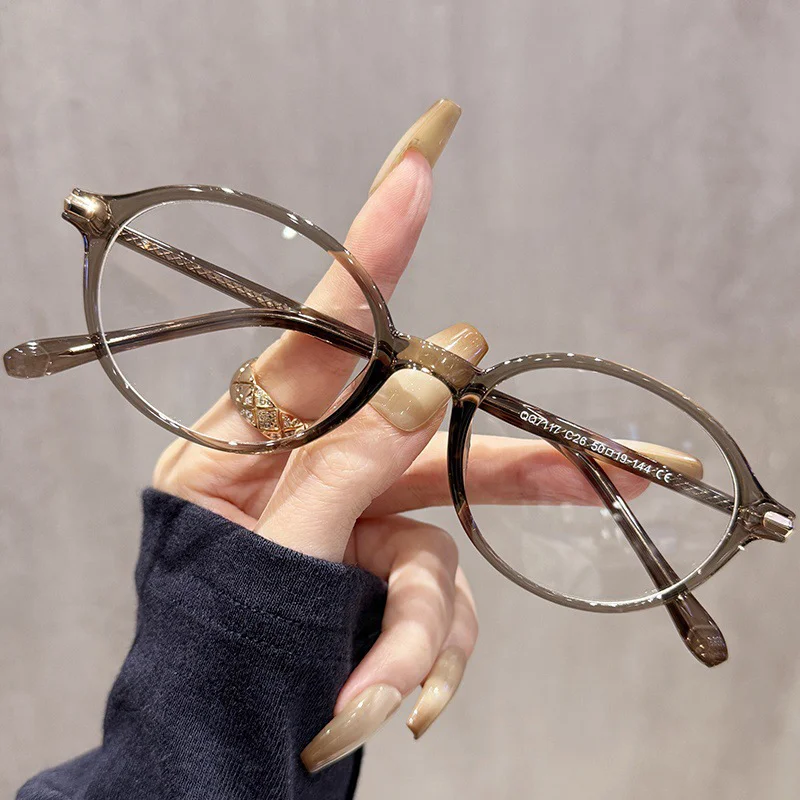 OKH إطار بيضاوي صغير على الطراز الكوري مضاد للضوء الأزرق لقصر النظر إطار نظارات طبية للسيدات للقراءة #3