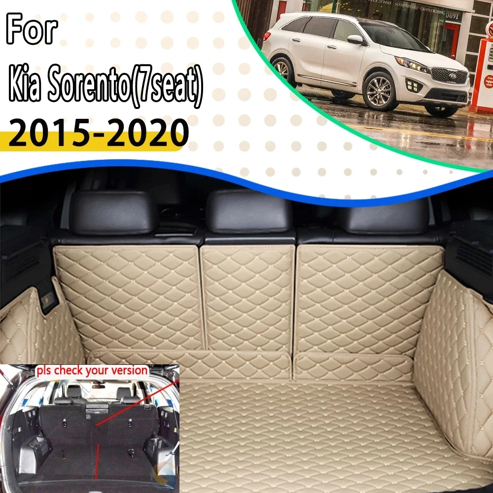 

Car Trunk Storage Pads For Kia Sorento KX-4 UM 2015~2020 Leather Fully Surrounded Tray Carpet Mud Tapis Voiture Auto Accessories