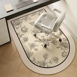 Retro Non-Slip Study Carpet, Desk Floor Mat, Office Chair, Home Decoration Rug, Bedroom, Living Room, Table Carpets, Plant