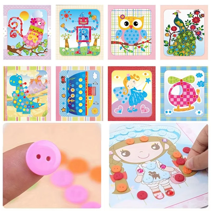 

5 ~ 10 листов наклейки на кнопки мультяшный узор живопись культурные образовательные принадлежности художественный классный реквизит DIY декоративная наклейка TMZ