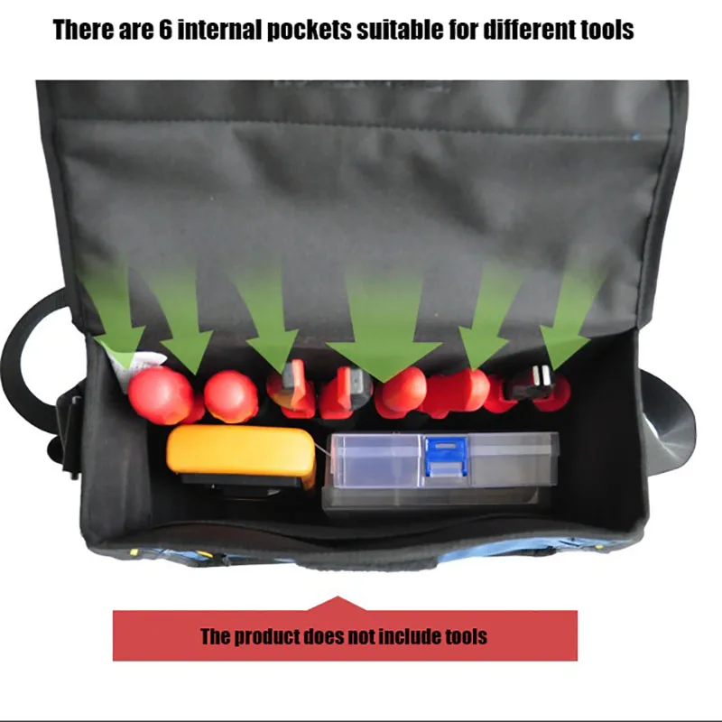Imagem -05 - Bolsa de Ombro Única Eletricista Masculina Kit de Ferramentas de Reparo Organizador Multifuncional Carpintaria Oficina Bolsa