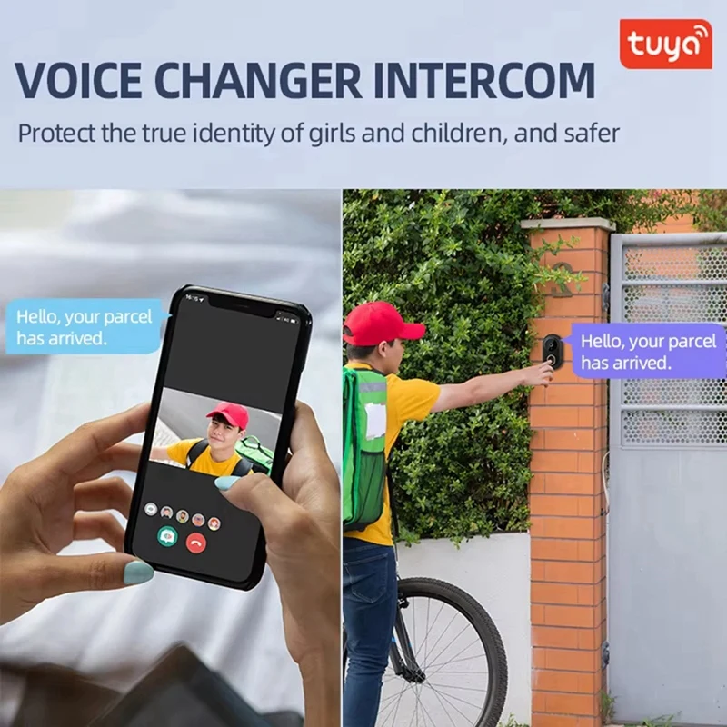 Tuya Wifi Video Doorbell Wireless HD Camera IR Alarm Security Smart Home Wifi Intercom Door Bell Camera For Home-Y41A