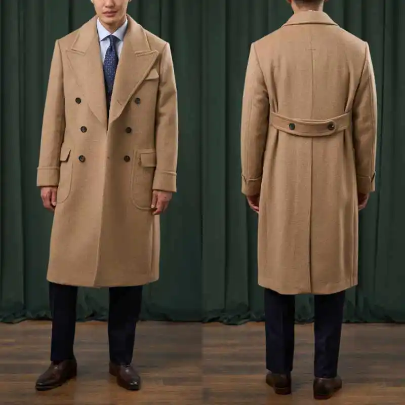 Winter Warme Bruiloft Smoking H1 Stuks Jas Piekte Revers Mannen Pak Vintage Double Breasted Avond Bruidegom Aangepast