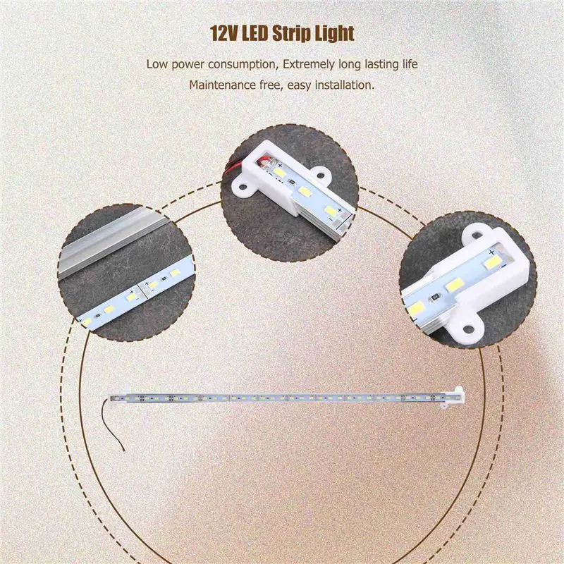 AT63-50CM 12V 36 LED 5050 SMD Hard Strip Bar Light Aluminum Rigid