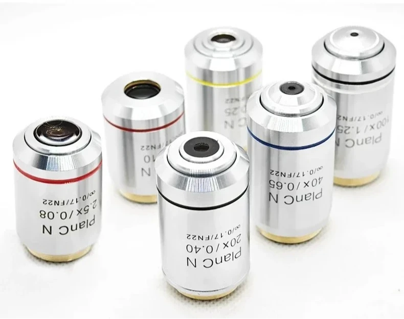 Objectifs de Microscope achromatique plan corrected infini, lentille 4X 10X 20X 40X 60X 100X pour Olympus CX23 PLCN