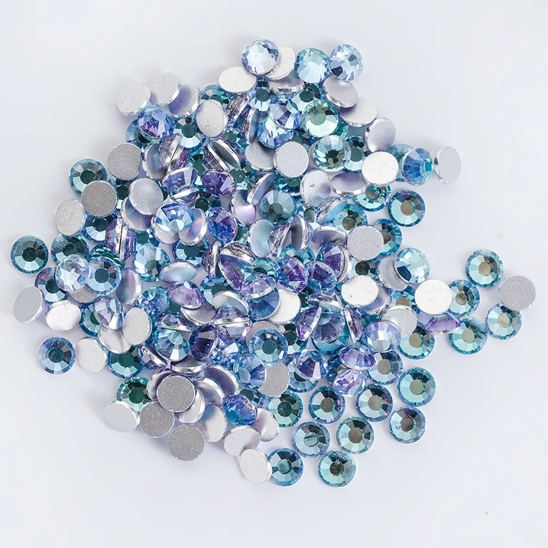 QIAO Teal volcano Rhinestones Non HotFix FlatBack Crystals Glitter Rhinestone Nail 3D Art Stone Gems Shoes Decoration For Crafts