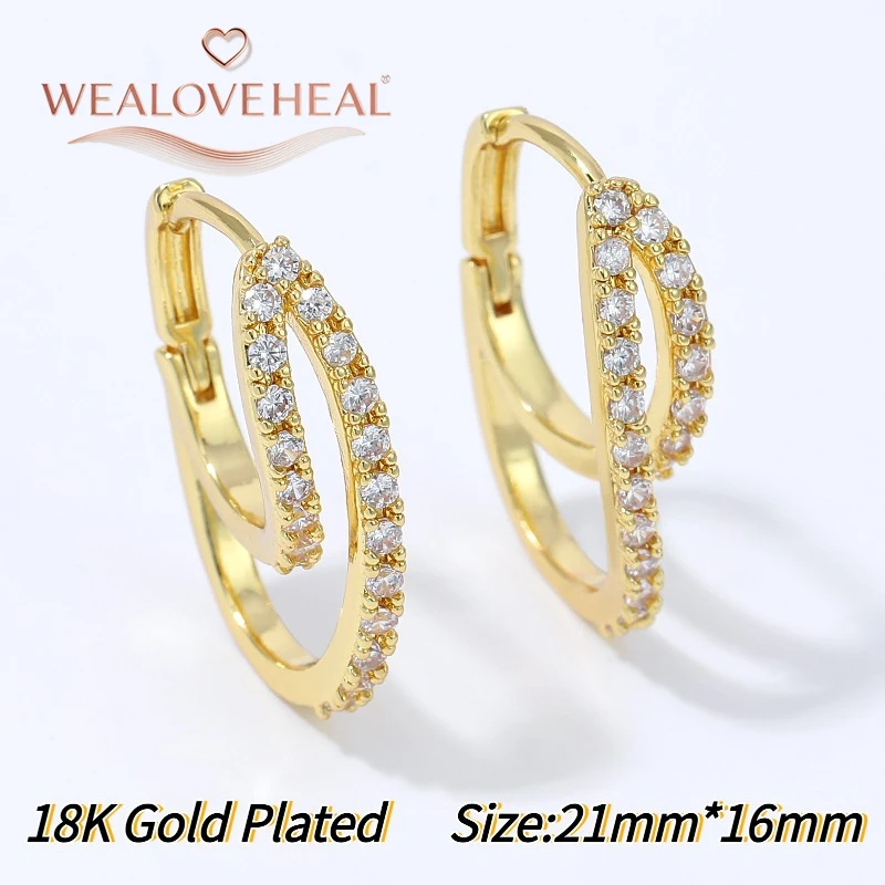 ohrringe, ohrringe damen, Klassische Prinzessinnen-Schliff CZ Huggie Creolen für Damen, 18K vergoldetes Messing, hohl, schlicht, elegant, vielseitiger Schmuck – Detail 29
