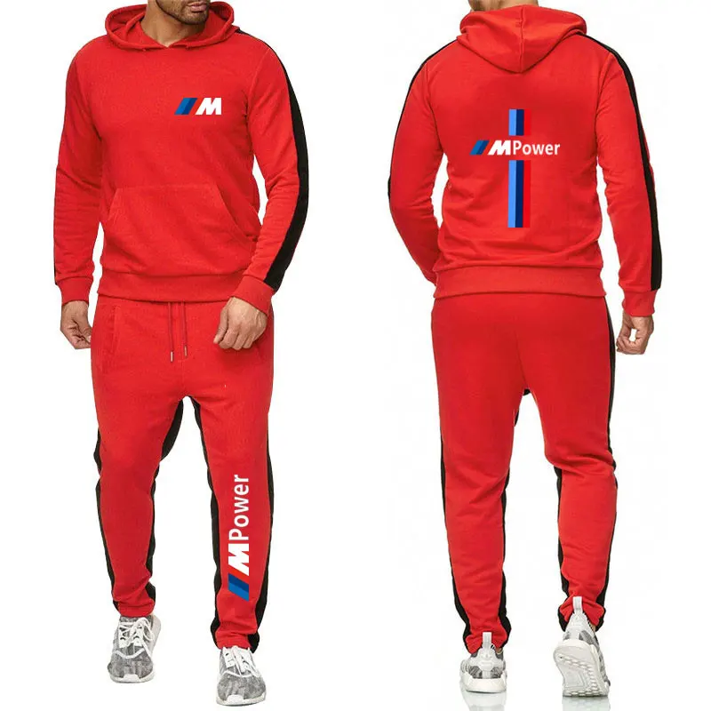 2025 BMW Limited New Brand Men's Autumn and Winter Hoodie Sets Casual Sports Shirt Track Suit  Super Car Sportswear+Jogging Pant