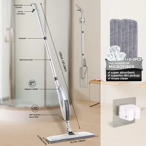 Magic Mopp Flat Broom Set mit wiederverwendbaren Mikrofaserkissen, Haushaltsreinigungswerkzeug, rollenden Hintergründen, Sprühen von Mopp 12 Hauptverkäufe Mopa Vileda Spray - №4