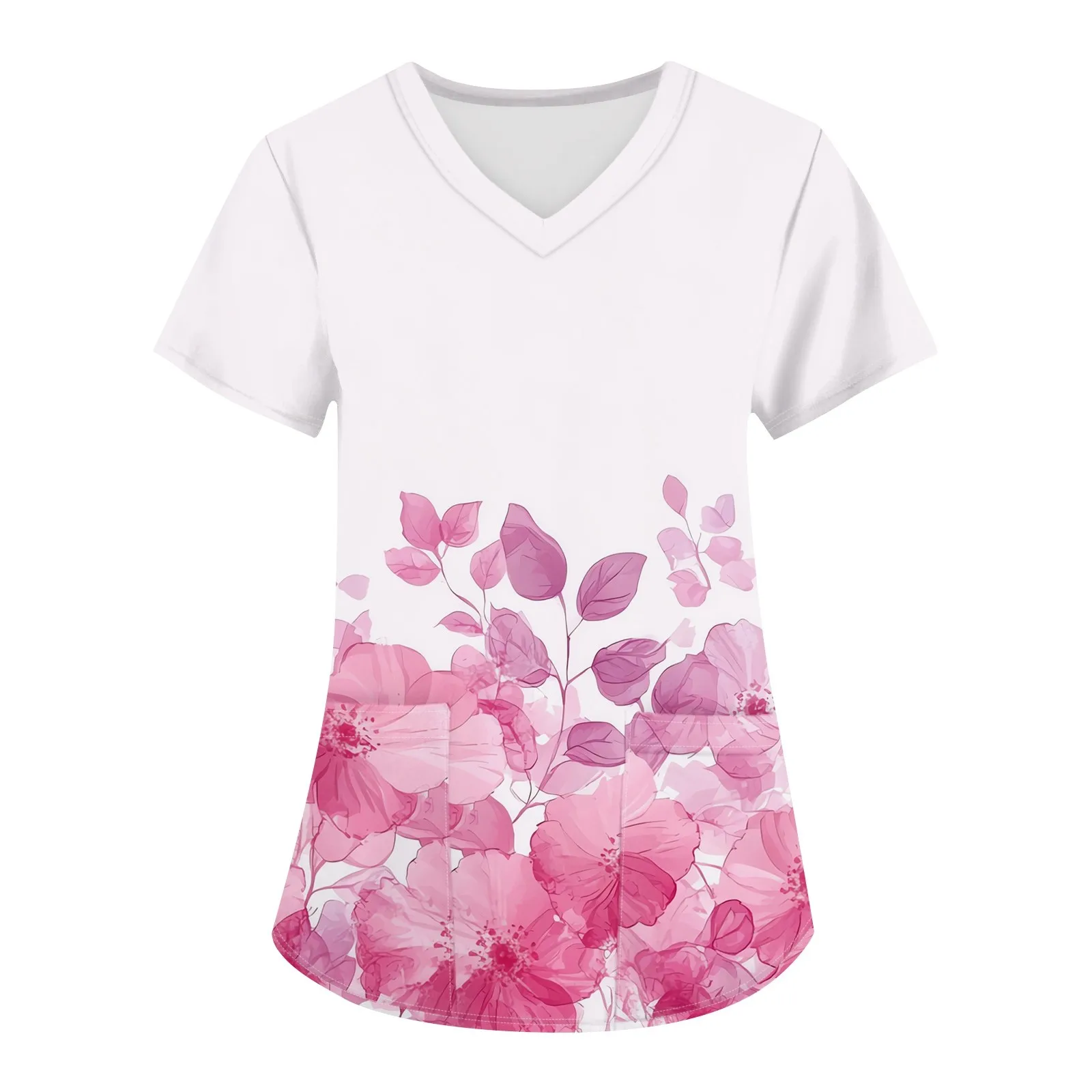 Vrouwen Verpleegstersuniform 3D Onafhankelijkheidsdag V-hals Zak Medische Uniformen Mode Verpleging Uniforme Dames Werkkleding Valdtua Natura