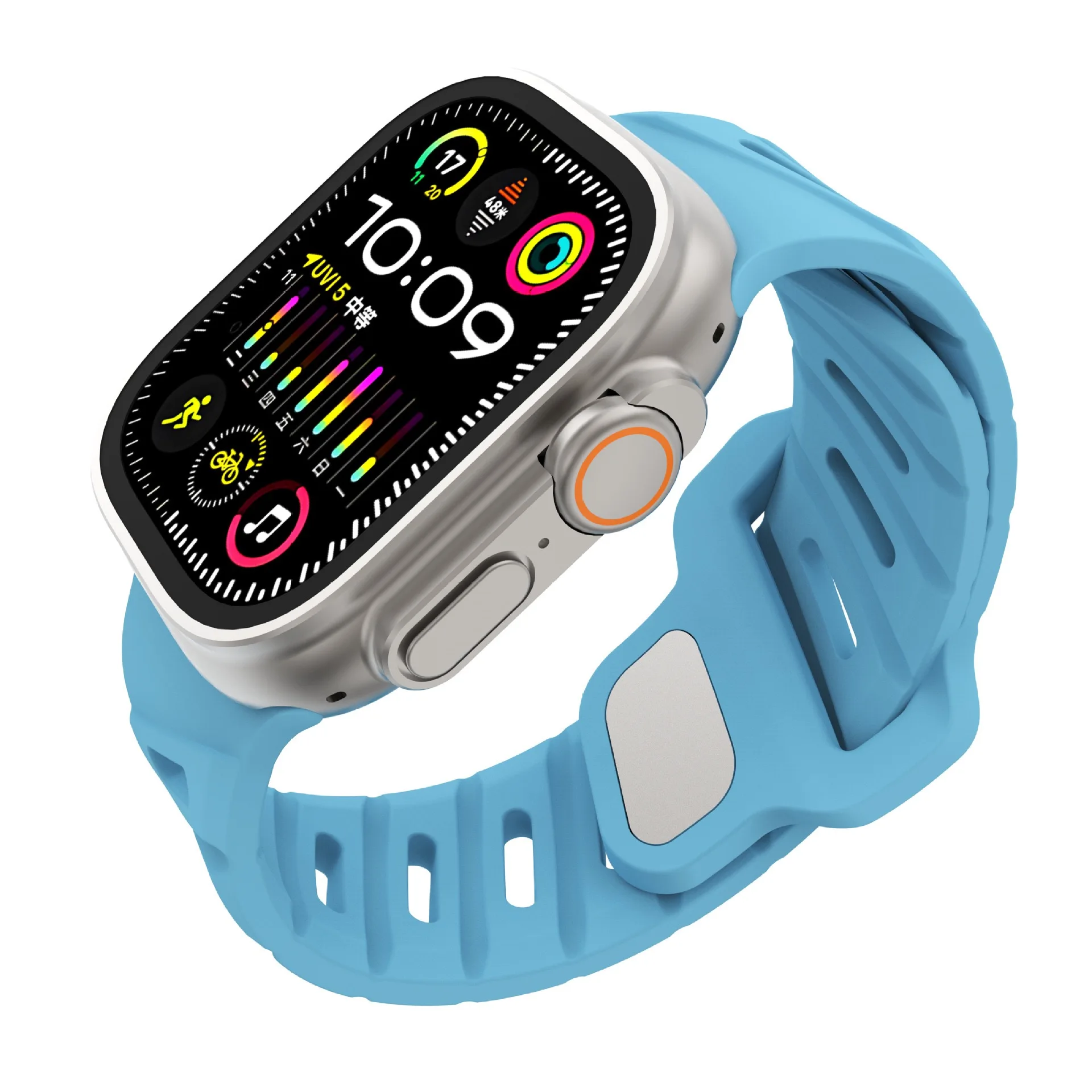 Silikonbänder für Apple Watch Armband Ultra 2 49 mm 45 mm 44 mm 40 mm 41 mm Sportarmband iWatch Serie 8 7 6 5 4 3 SE 9 10 42 mm-46 mm