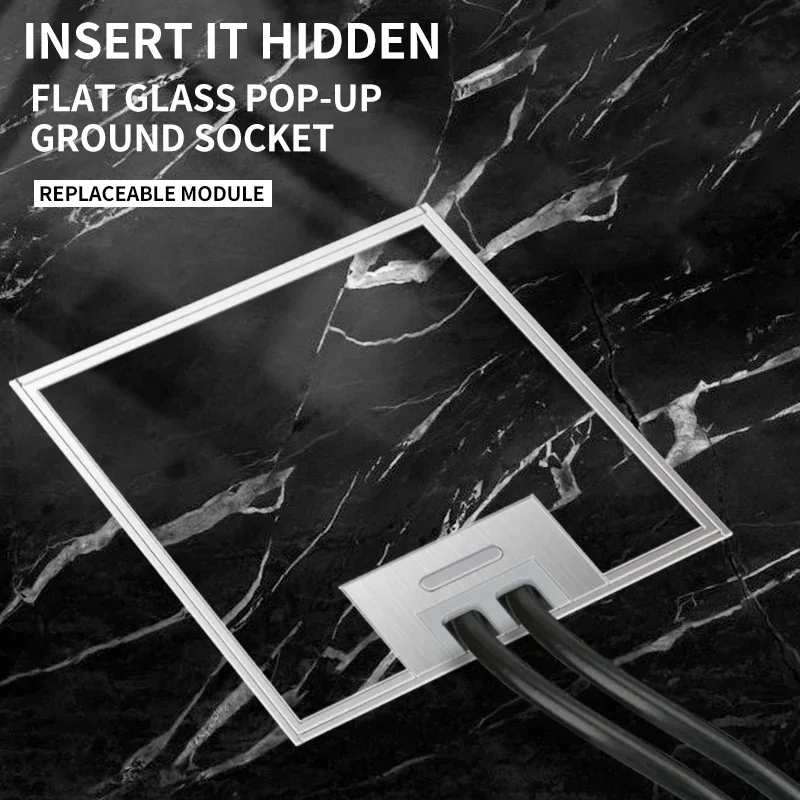 IL/AU/ EU Customised Wholesale Flat Floor Hidden Socket Socket Outlet Embedded Electrical StainlessSteel Marble Floor Socket Box