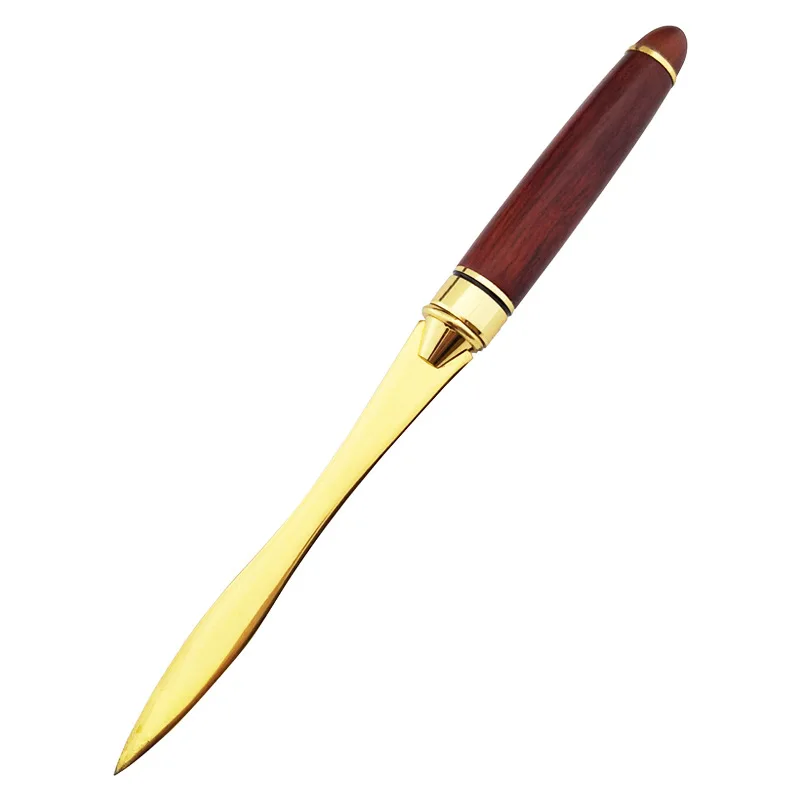 

Letter opener, envelope slitting knife, envelope metal letter opener, packaging, paper-cutting, safe, gold 21x1.5 cm