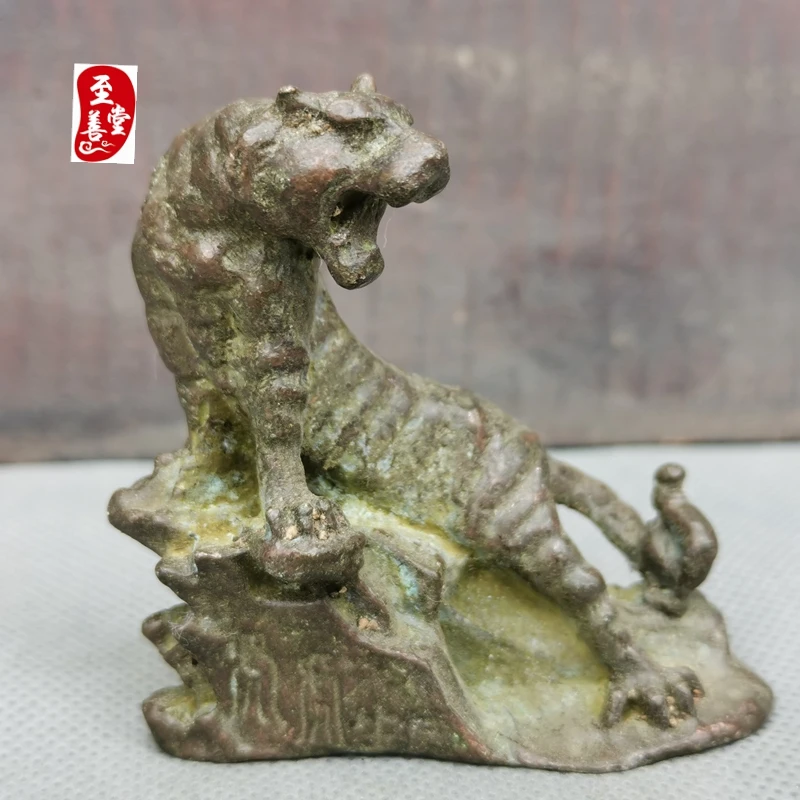 Antique Collection Old Baojiang Pure Copper Solid Uphill Tiger Tea Pet christmas decoration